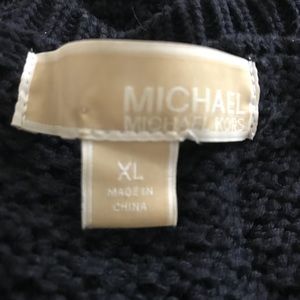 Michael Kors Sweater Navy Gold-Toned Zippers